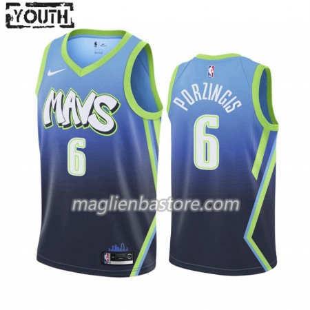 Maglia NBA Dallas Mavericks Kristaps Porzingis 6 Nike 2019-20 City Edition Swingman - Bambino